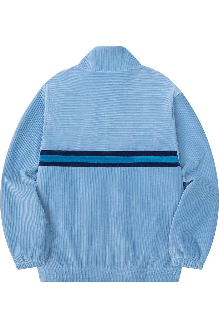 Олимпийка велюровая YMKASHIX stripe track голубой