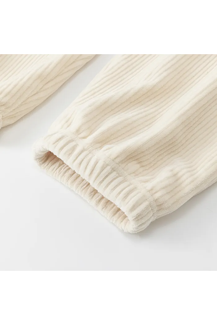 Брюки велюровые YMKASHIX Stripe track белый