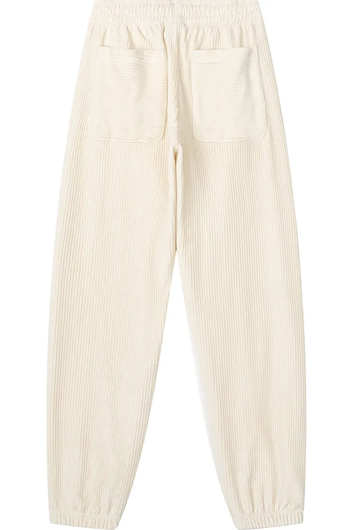 Брюки велюровые YMKASHIX Stripe track белый