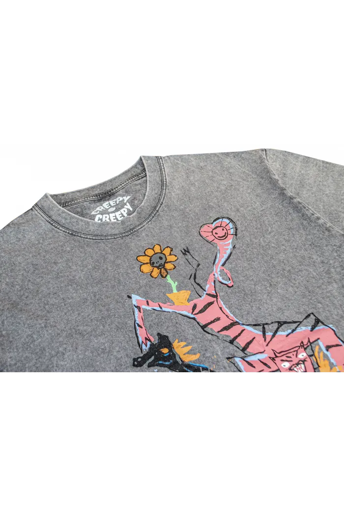 Футболка Creepy лошадка серый