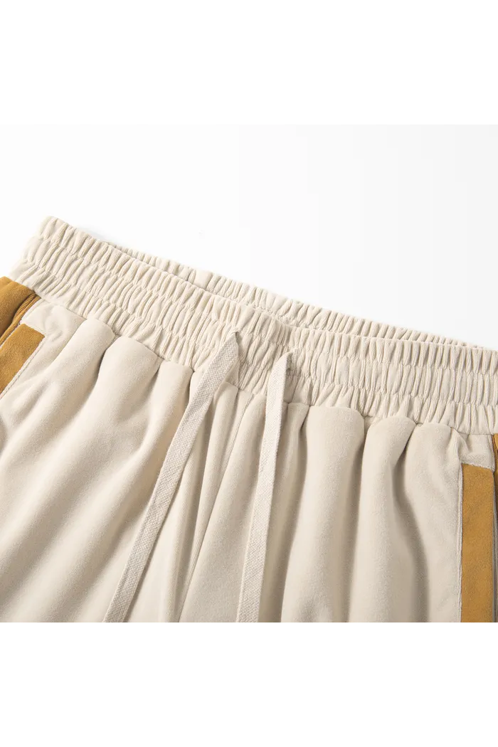 Брюки велюровые YMKASHIX Puff песочный