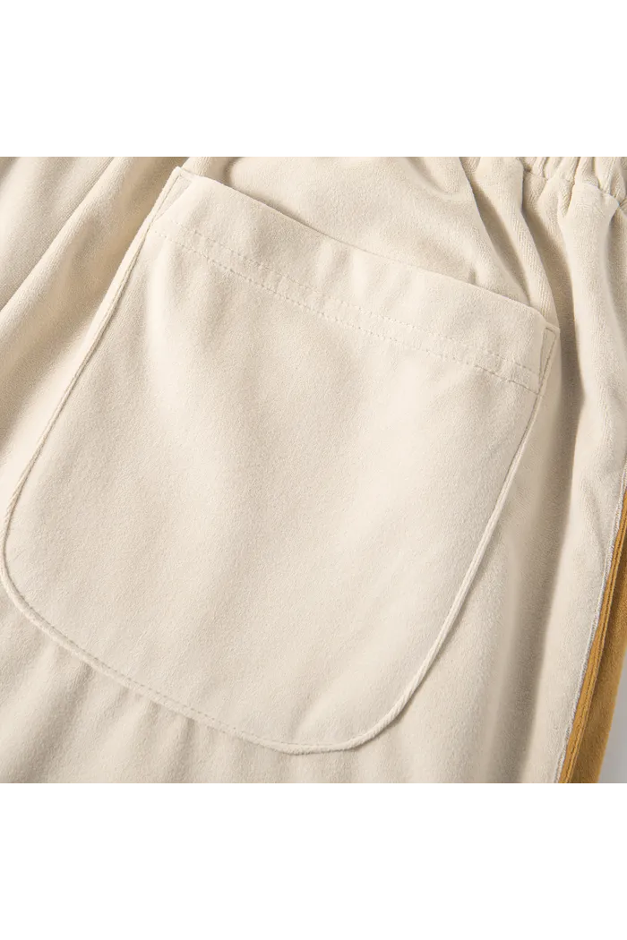 Брюки велюровые YMKASHIX Puff песочный