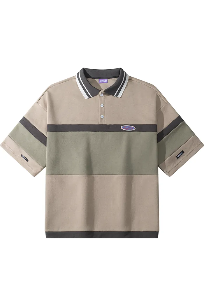 Рубашка поло YMKASHIX темно-песочн./темно-серый