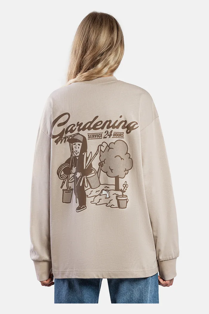 GARDENING RLXD HW LS TEE grey.beige лонгслив