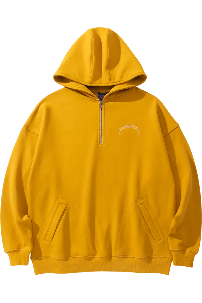 Худи YMKASHIX PUFF Half Zip горчичный