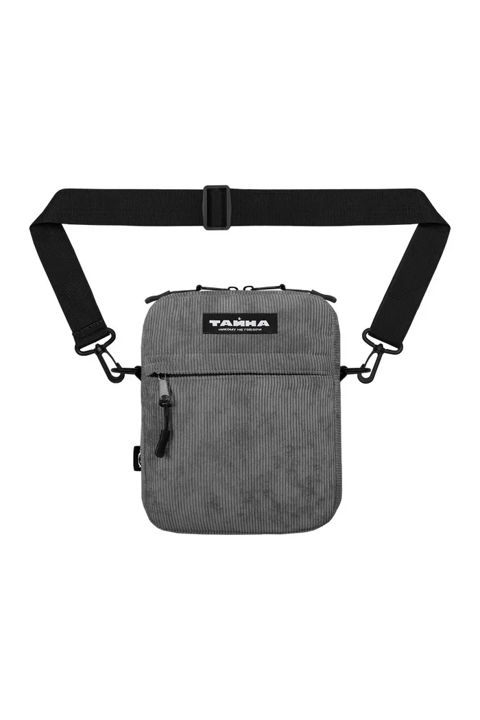 Сумка через плечо ТАЙНА вельвет серый