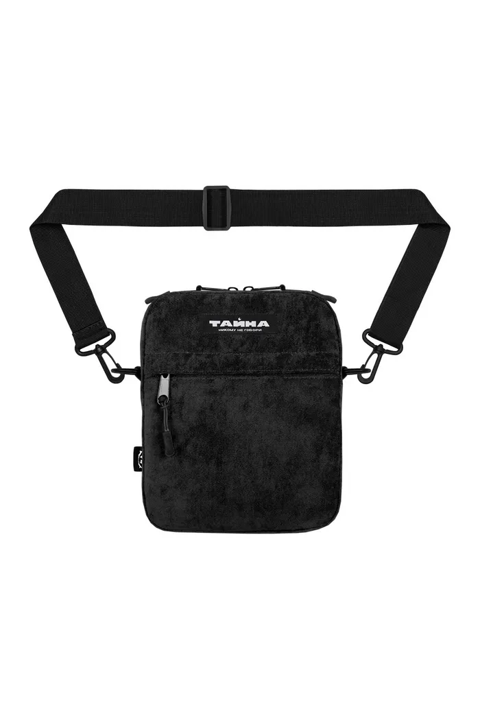 Сумка через плечо ТАЙНА микровельвет черный