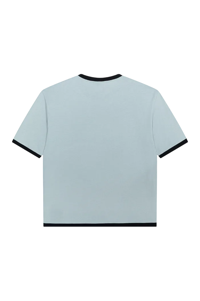 Футболка YMKASHIX HELLCOME logo серо-синяя