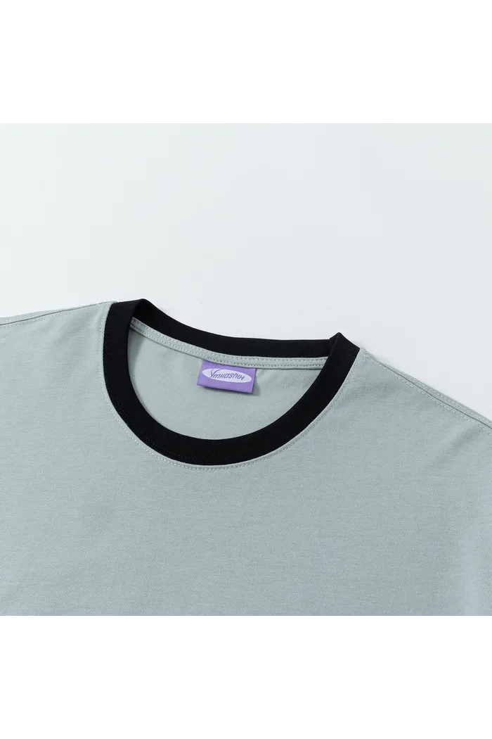 Футболка YMKASHIX HELLCOME logo серо-синяя