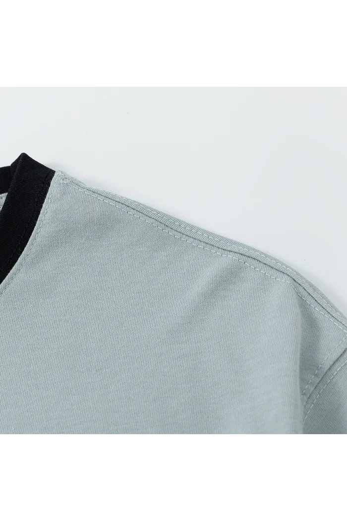 Футболка YMKASHIX HELLCOME logo серо-синяя