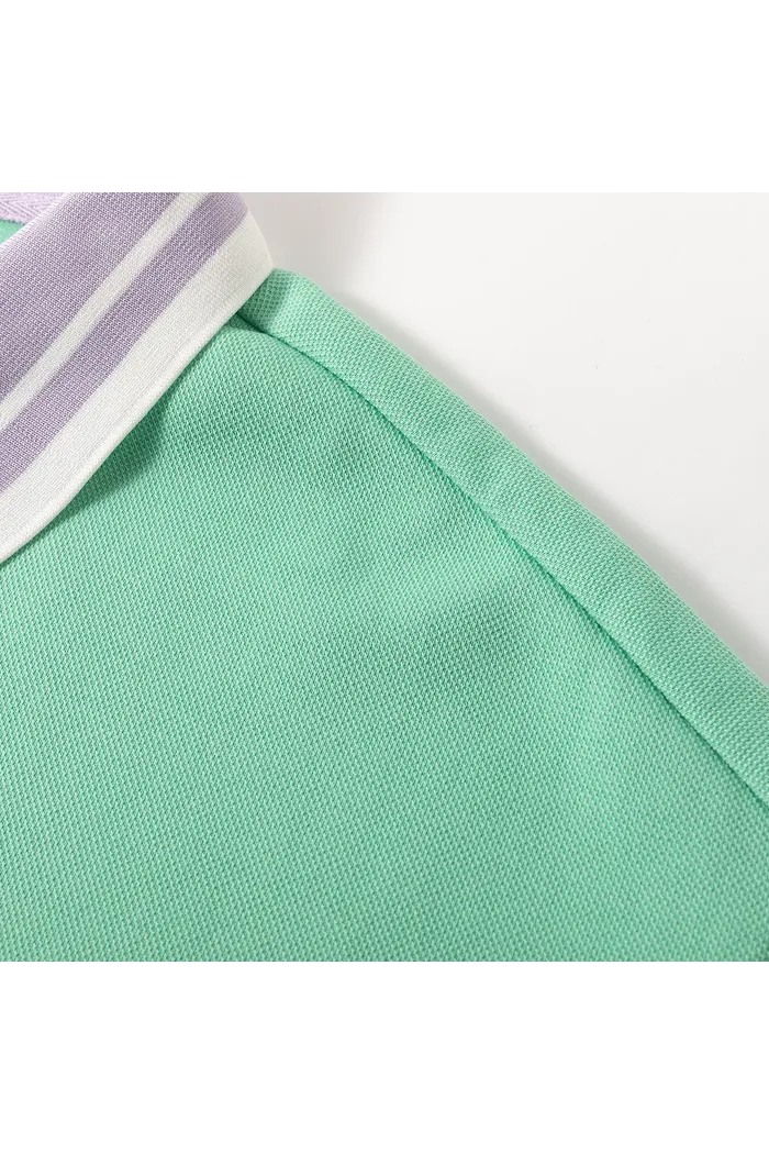 Рубашка поло YMKASHIX мятный/сирень/белый