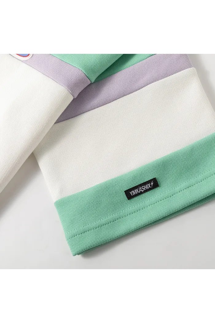 Рубашка поло YMKASHIX мятный/сирень/белый
