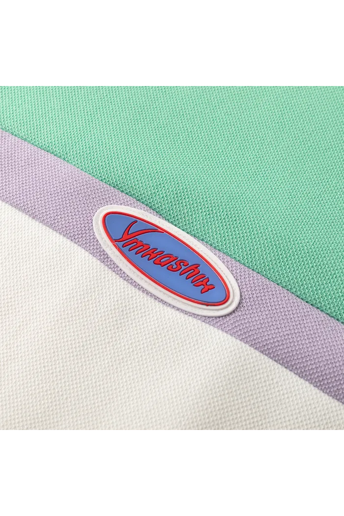 Рубашка поло YMKASHIX мятный/сирень/белый