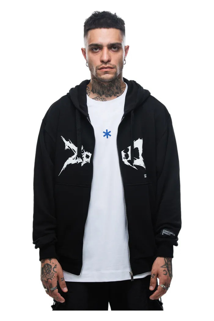 Худи Zip - Mineral черное мужское