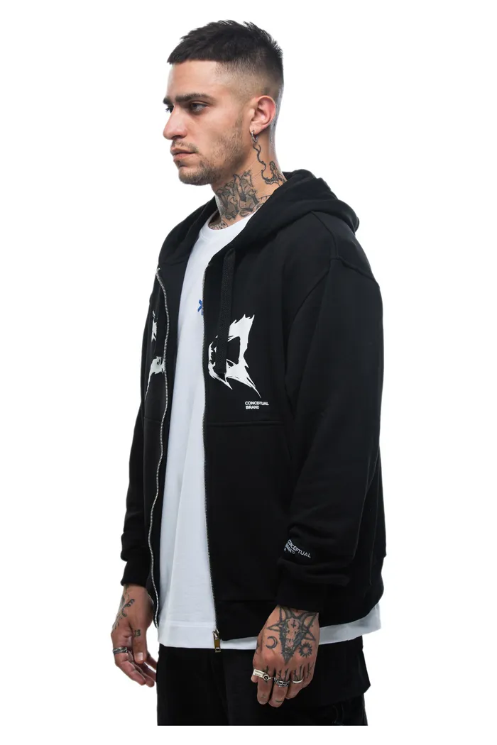 Худи Zip - Mineral черное мужское