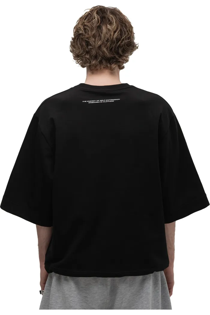 Футболка 3/4 Zaryad basic черная мужская