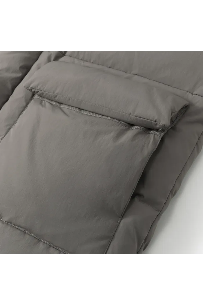 Пуховик YMKASHIX HTF Logo серый мужской