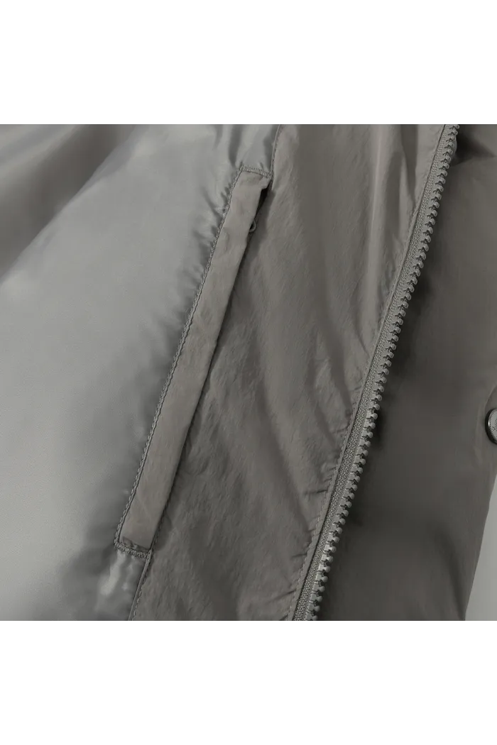 Пуховик YMKASHIX HTF Logo серый мужской