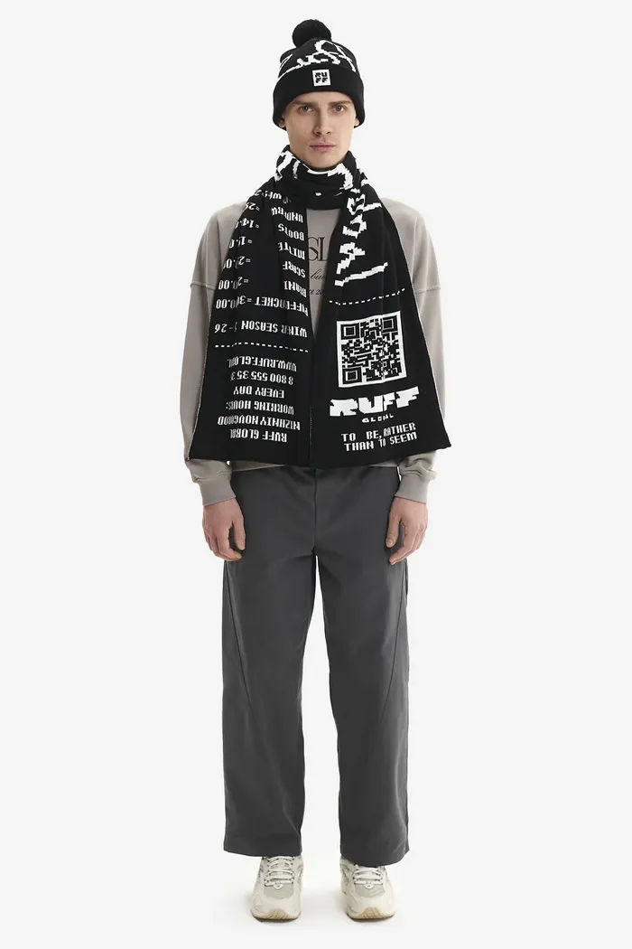 Шапка Cashier's Cheque Beanie Black/White черно-белая мужская