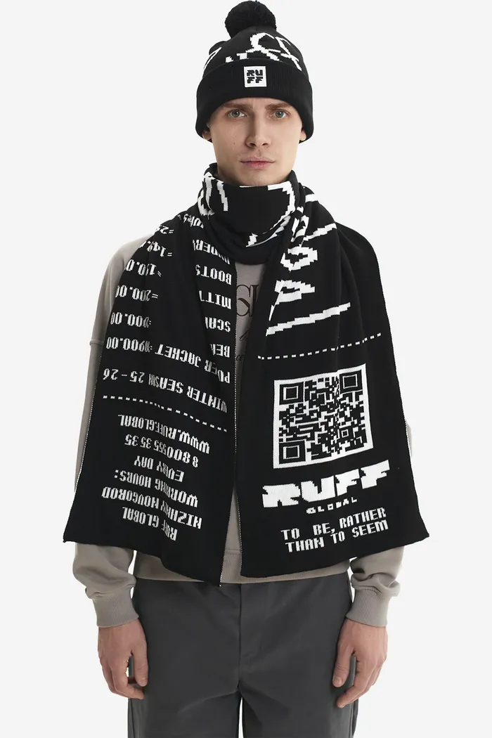 Шапка Cashier's Cheque Beanie Black/White черно-белая мужская