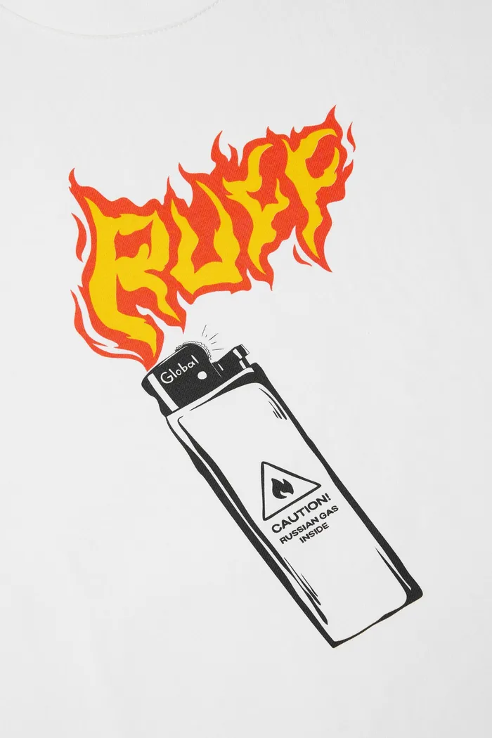 Футболка Gas Lighter T-Shirt Milk молочная мужская