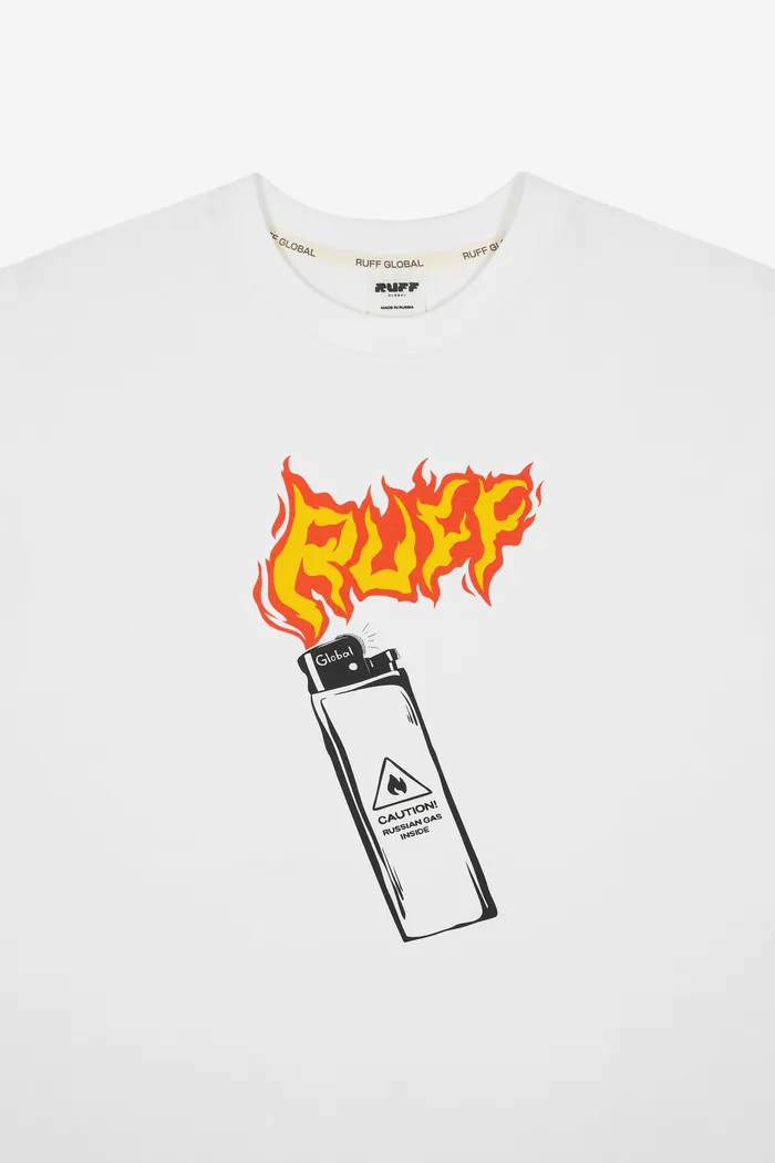 Футболка Gas Lighter T-Shirt Milk молочная мужская