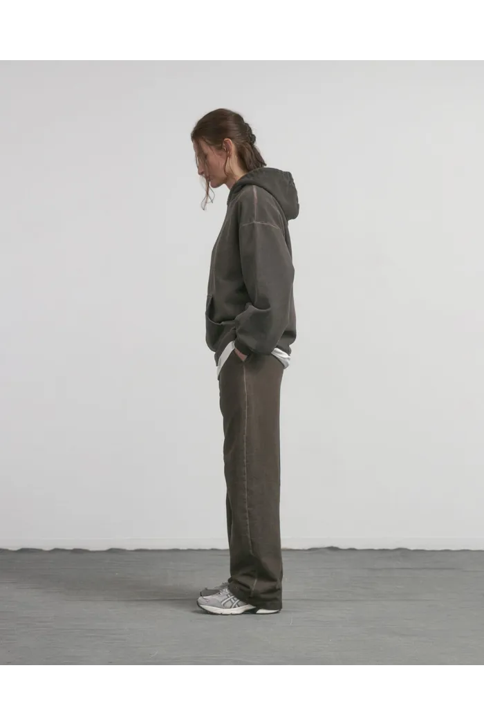 Худи GD с вышивкой Washed Brown женское