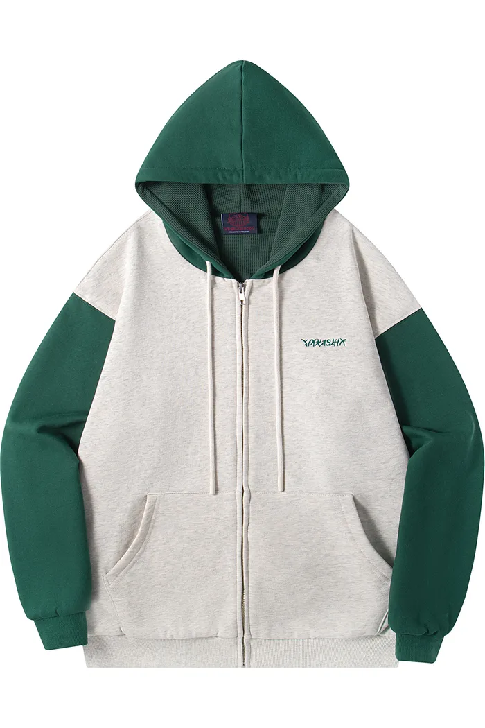 Зип худи YMKASHIX HTF светло-серое/зеленое женское