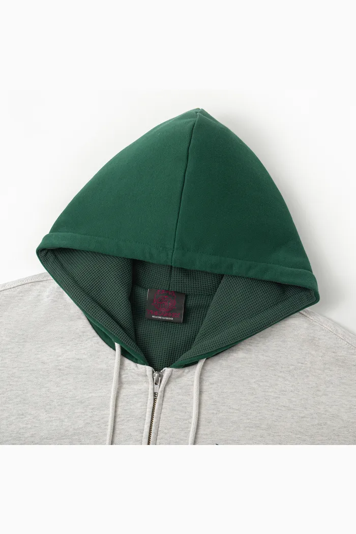 Зип худи YMKASHIX HTF светло-серое/зеленое женское