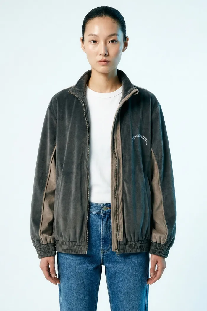 Олимпийка велюровая YMKASHIX Puff серая женская