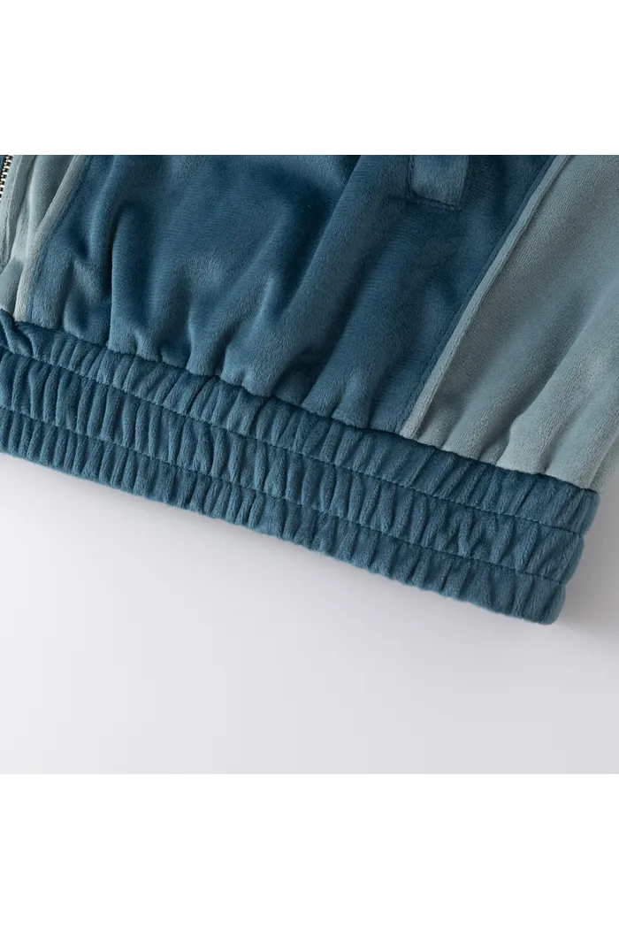 Олимпийка велюровая YMKASHIX Puff темно-синяя женская