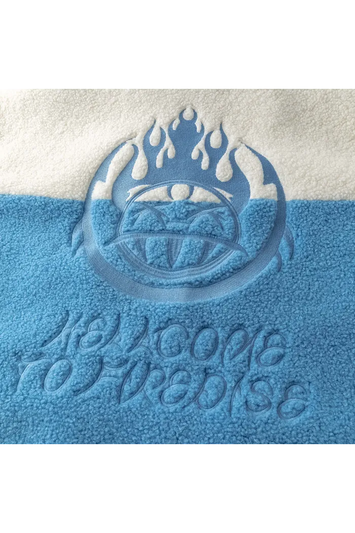 Куртка YMKASHIX Furry Big Logo HTF белая / голубая женская