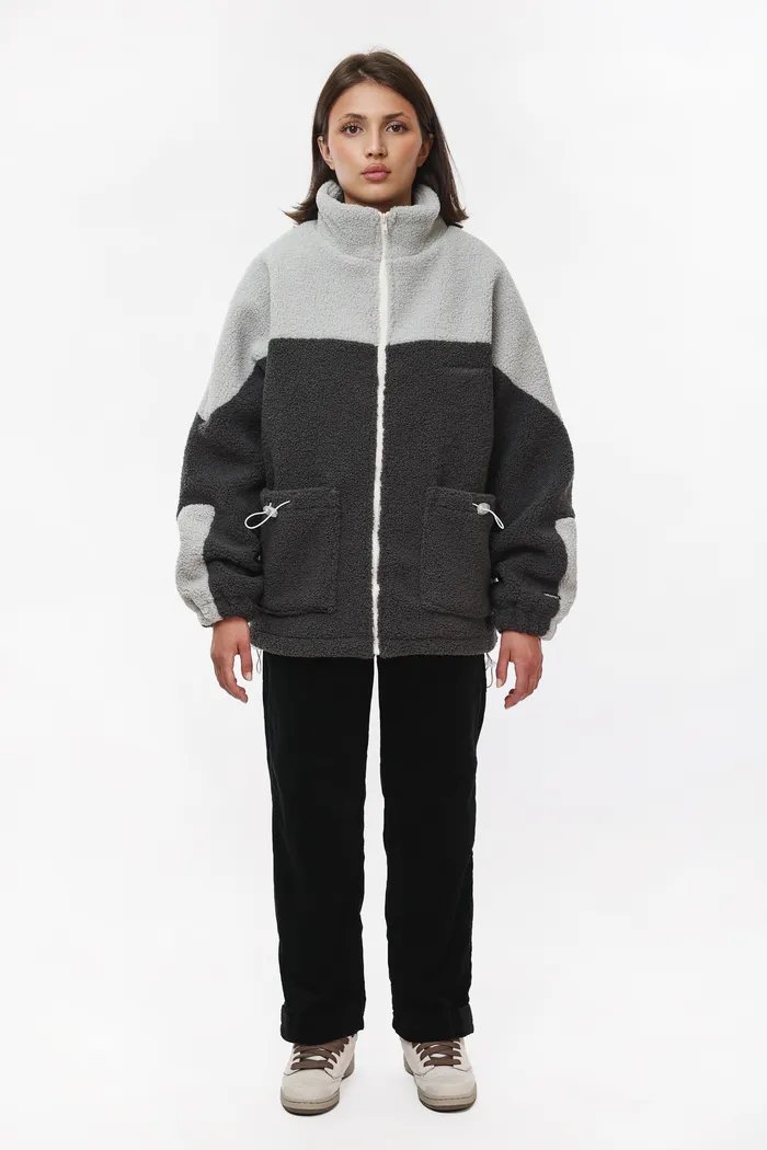 Куртка YMKASHIX Furry Big Logo HTF серая женская