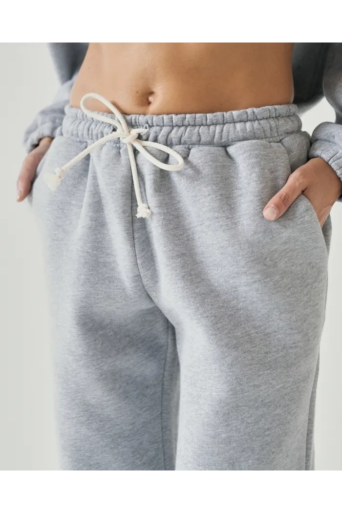 Брюки на резинке серый меланж s08e17
