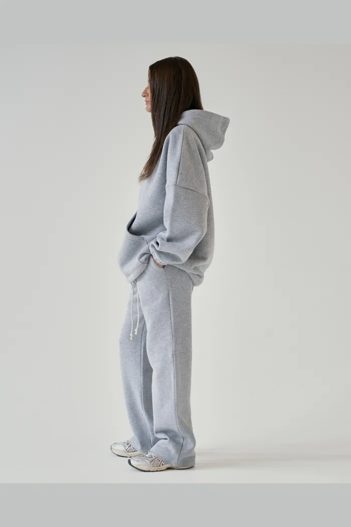 Брюки на резинке серый меланж s08e17