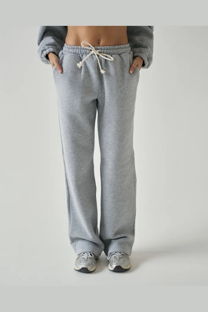 Брюки на резинке серый меланж s08e17