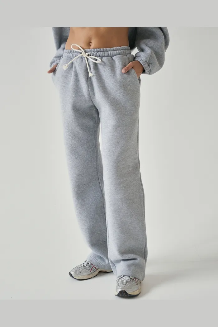 Брюки на резинке серый меланж s08e17