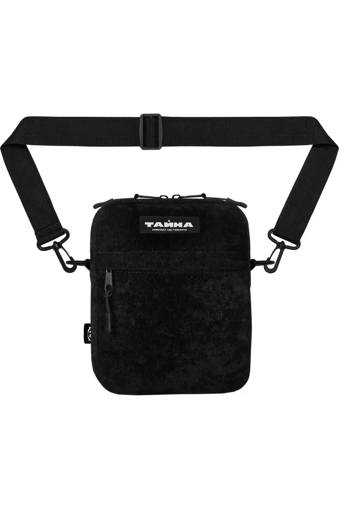 Сумка через плечо ТАЙНА вельвет плюш черный