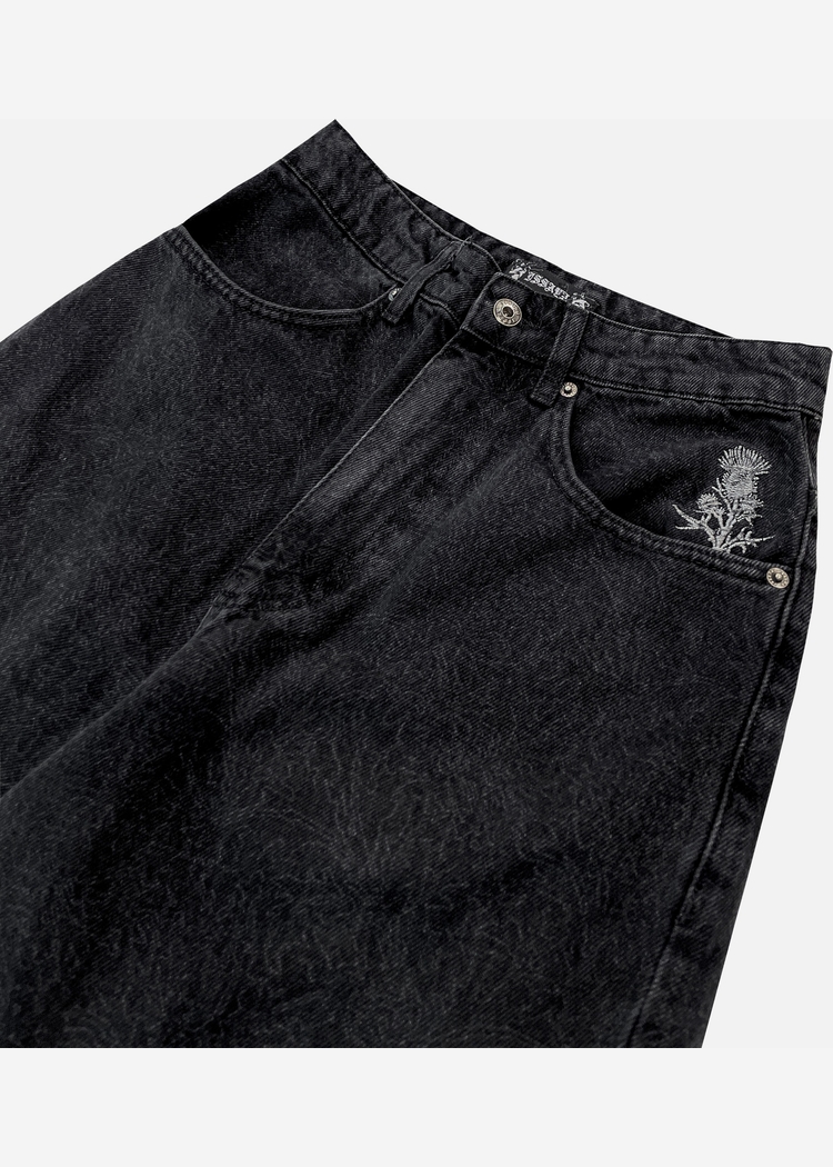 Джинсы ISSAYA Looose Ghost Pattern Black
