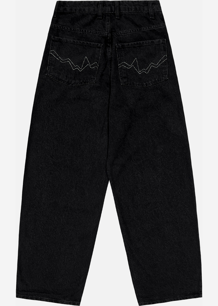 Джинсы ISSAYA Looose Ghost Pattern Black