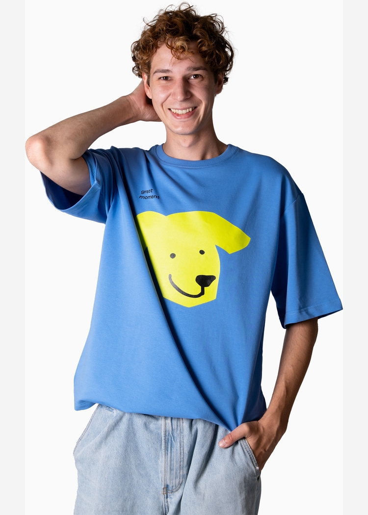 602 Yellow Big Dog blue OS футболка