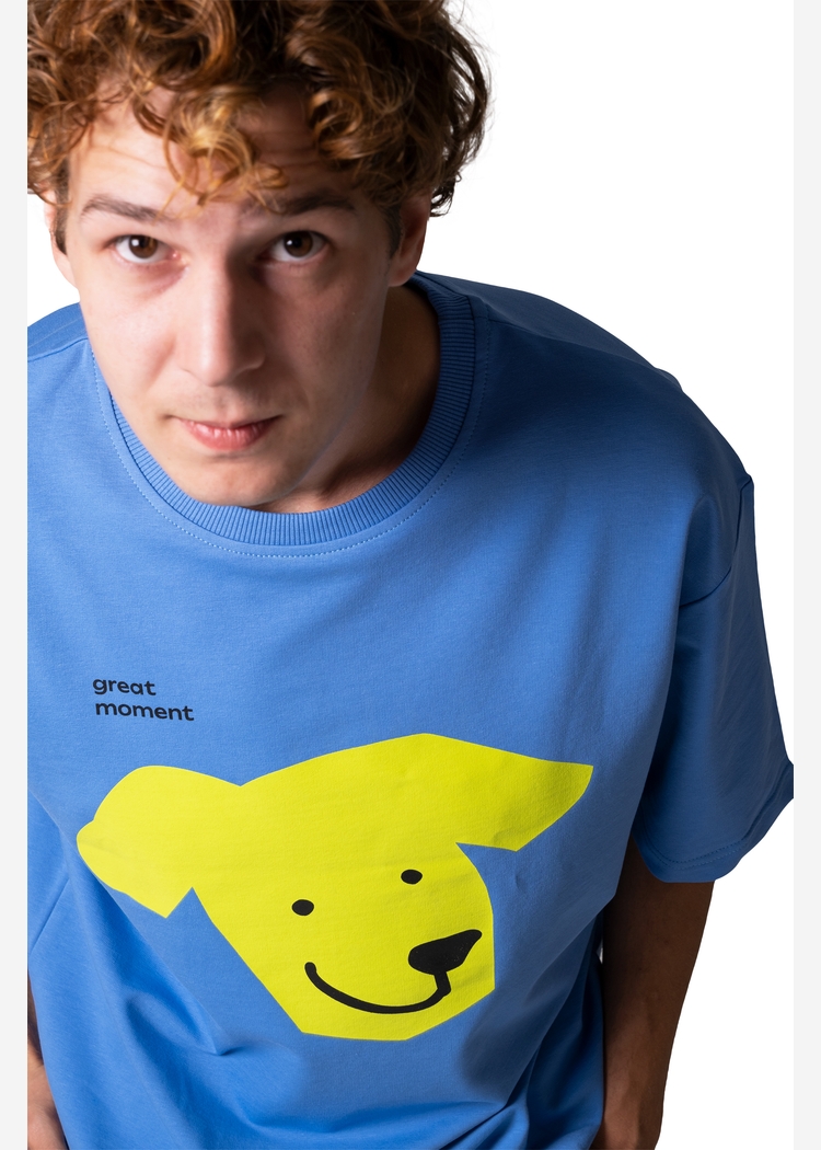 602 Yellow Big Dog blue OS футболка