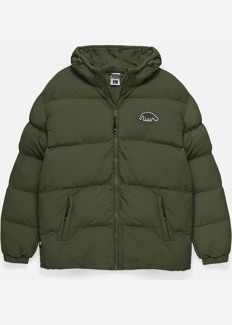 Куртка зеленая ANTEATER Downjacket-HoodedCrispy-Dark-Green 