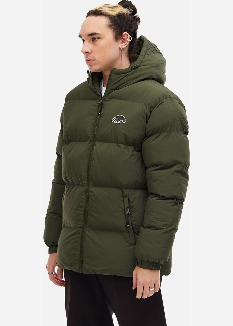 Куртка зеленая ANTEATER Downjacket-HoodedCrispy-Dark-Green 