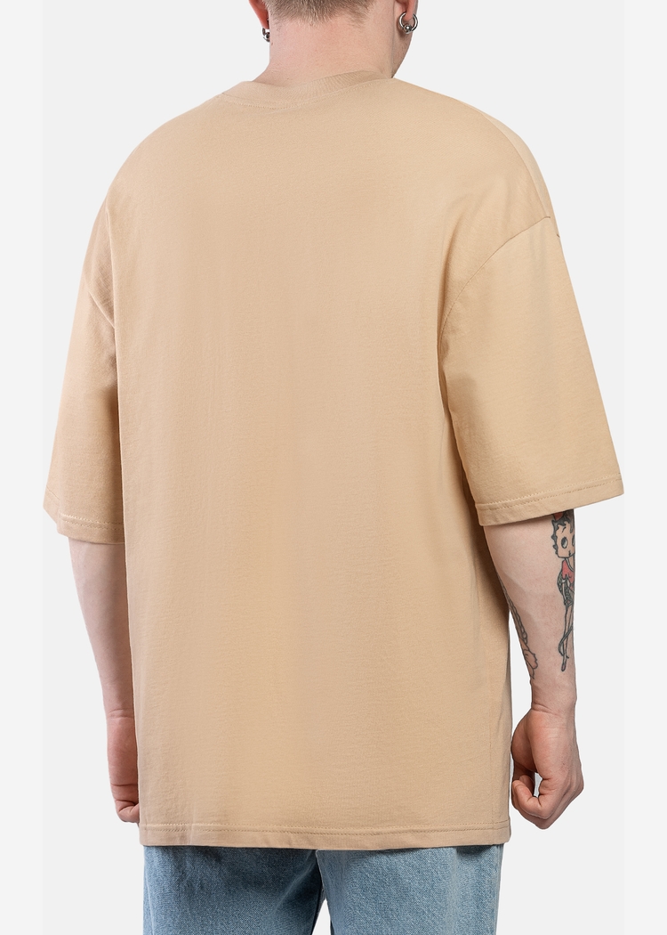 Футболка HAIDED "PCKT BRSHD RLXD TEE" светло-коричневая