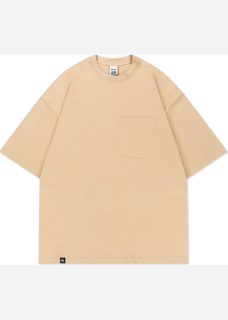 Футболка HAIDED "PCKT BRSHD RLXD TEE" светло-коричневая