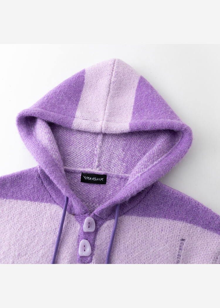 Джемпер YMKASHIX Stripes Hood фиолетовый