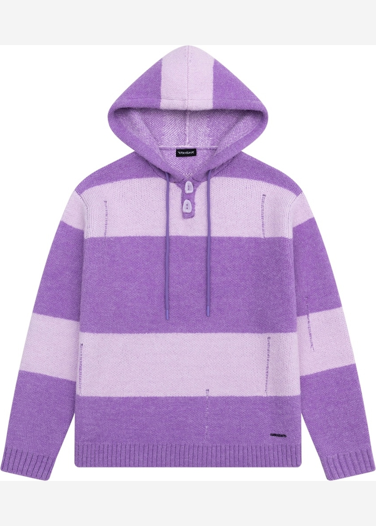 Джемпер YMKASHIX Stripes Hood фиолетовый