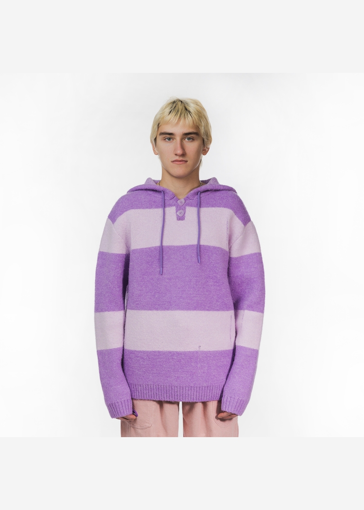 Джемпер YMKASHIX Stripes Hood фиолетовый