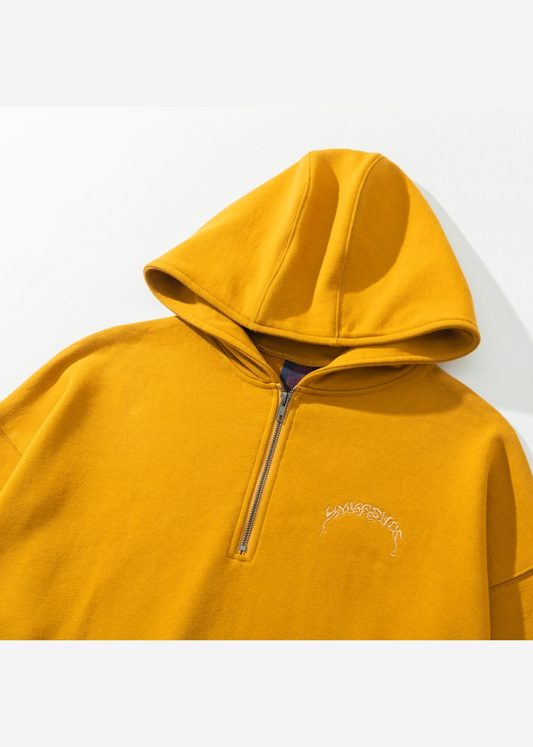 Худи YMKASHIX PUFF Half Zip горчичный